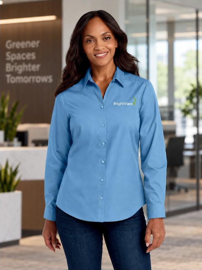 Women’s Port Authority Long Sleeve Carefree Poplin Shirt